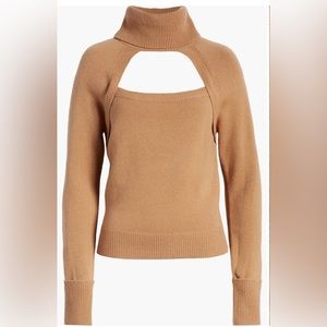 PAIGE NWT Cherise Knit Cut Out Turtleneck Sweater, Size S